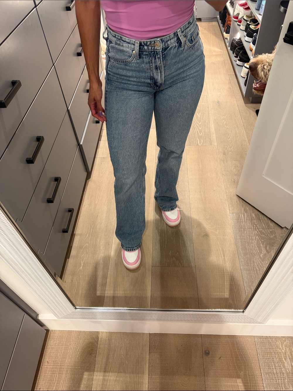 Zara Straight-Leg Jeans in Light Blue Denim